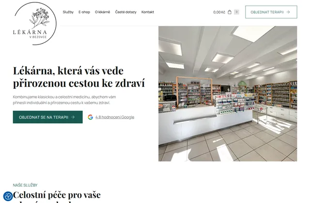 Náhled webu lekarnavbezovce.cz